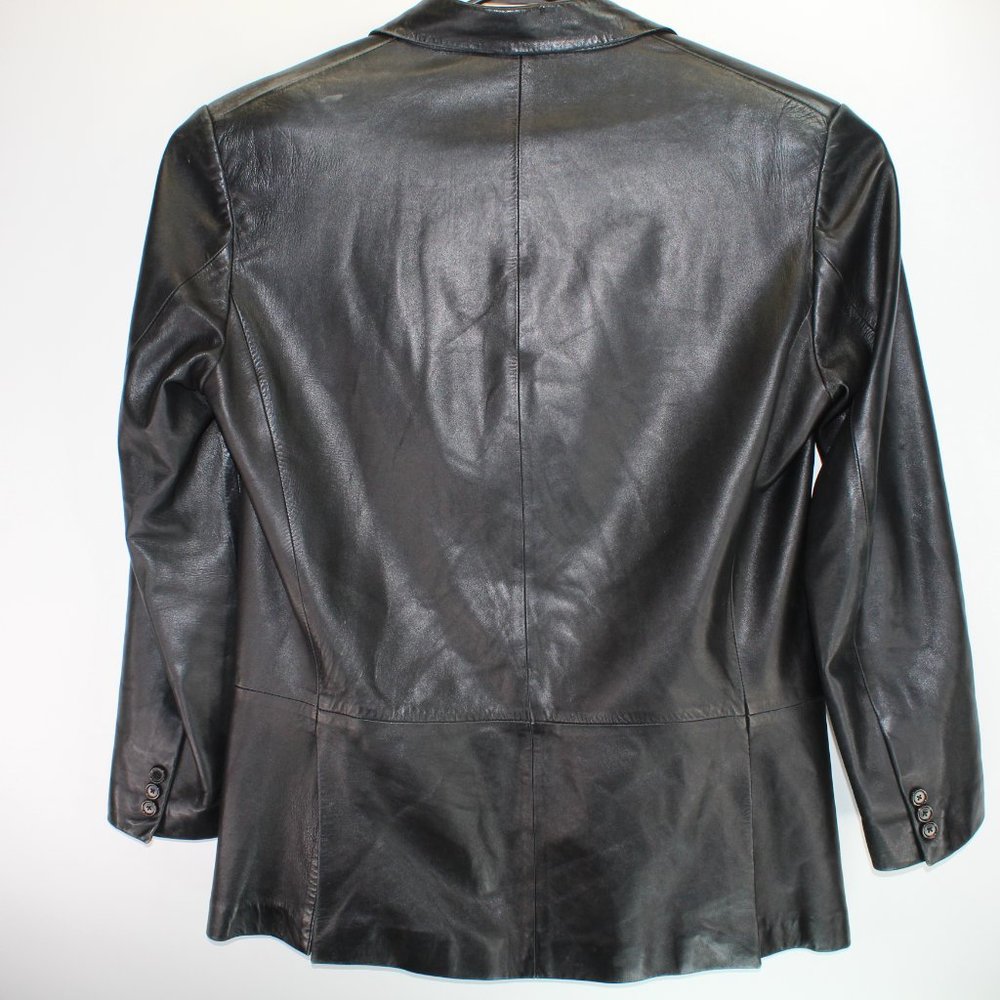 Ralph Lauren Purple Label Men L Black Lambskin Leather Suit Jacket Made in Italy - Picture 7 of 12